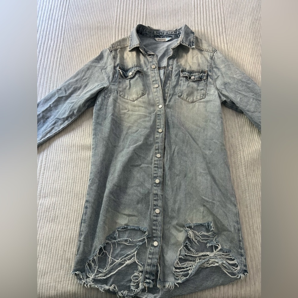 Long denim jacket